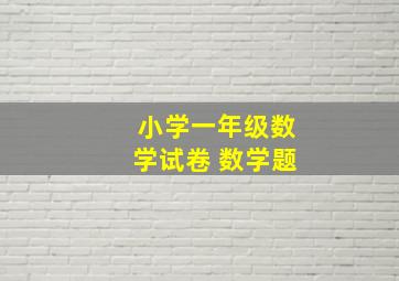 小学一年级数学试卷 数学题